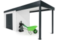GARDEON® Zahradní domek s garážovými vraty Hörmann a přístřeškem